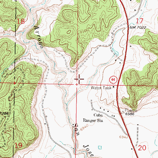Topographic Map of W Eastlake Spring, NM