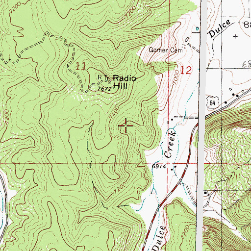 Topographic Map of Gomez Spring, NM