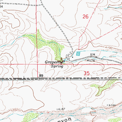 Topographic Map of Geyser Springs, NM