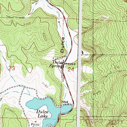 Topographic Map of Dulce Spring, NM