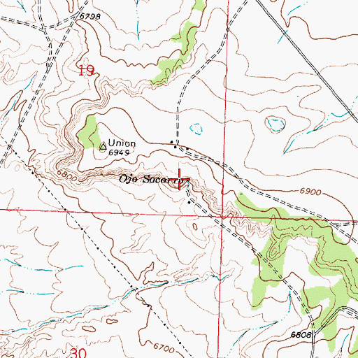 Topographic Map of Ojo Sandoval Spring, NM
