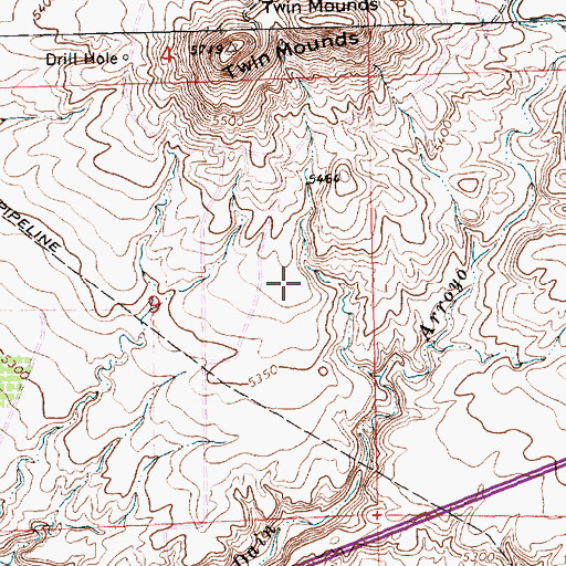 Topographic Map of Twin Mountain, NM