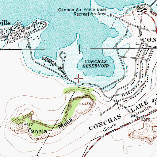 Topographic Map of Conchas, NM