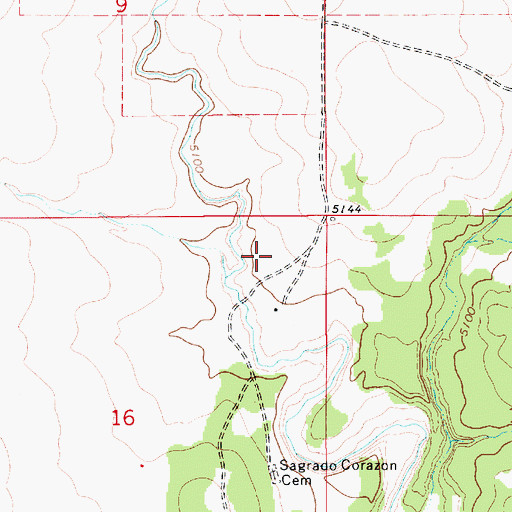 Topographic Map of Corazon (historical), NM