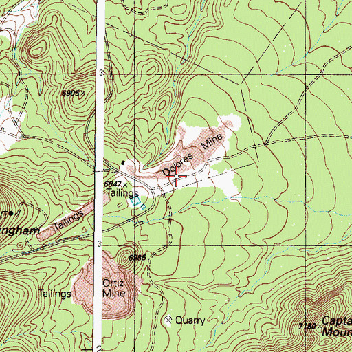Topographic Map of Dolores (historical), NM