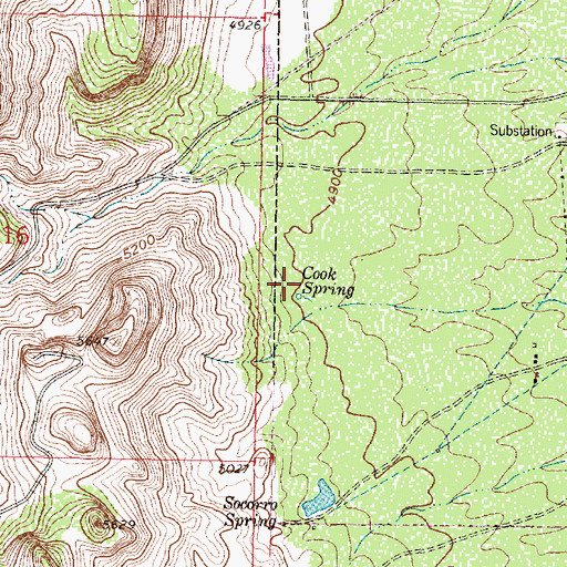 Topographic Map of Cook Gallery, NM
