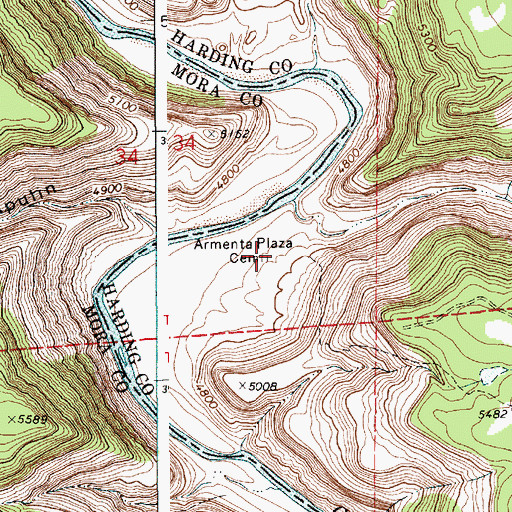 Topographic Map of Armenta Plaza (historical), NM
