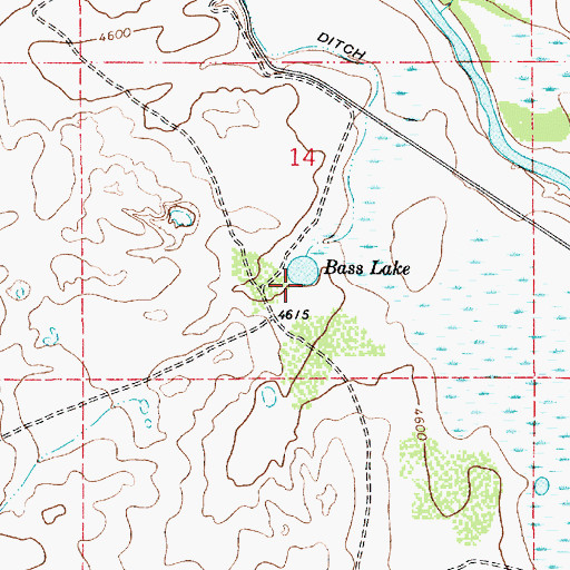 Topographic Map of Bass Lake Springs, NM