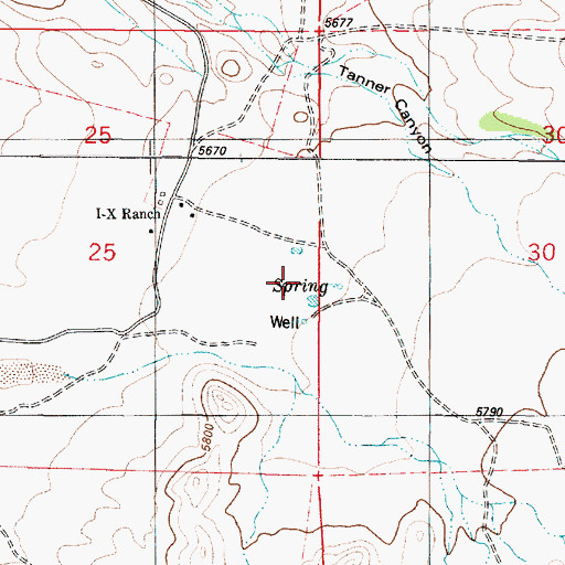 Topographic Map of I Bar X Spring, NM