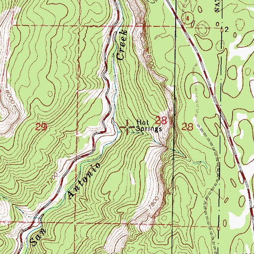 Topographic Map of Spence Hot Spring, NM