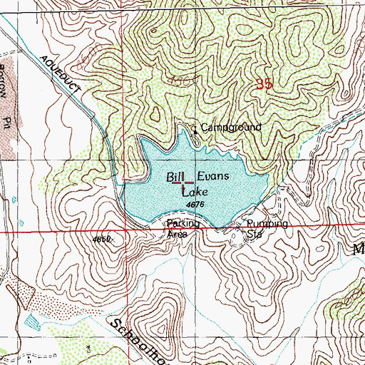 Topographic Map of Bill Evans Lake, NM