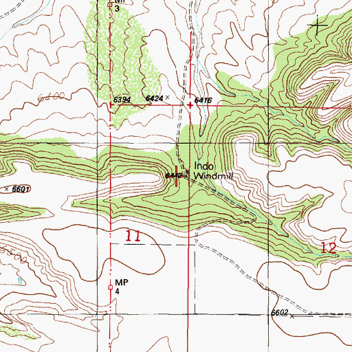 Topographic Map of Indo Windmill, NM