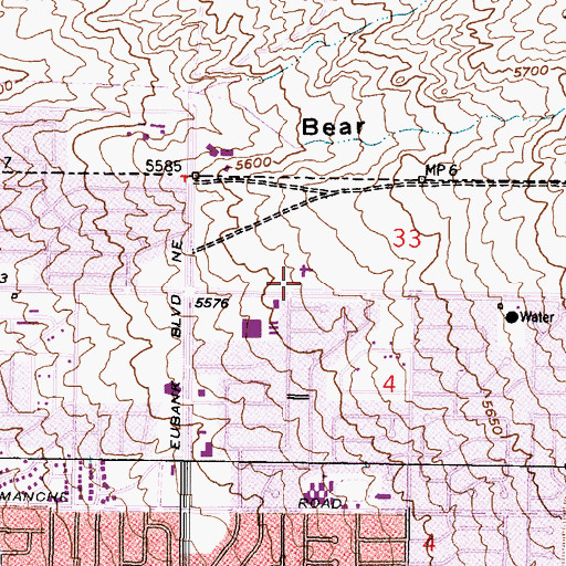 Topographic Map of First Christian Church, NM