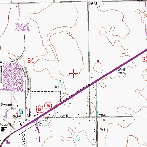 Topographic Map of Collier Open Pit, NM
