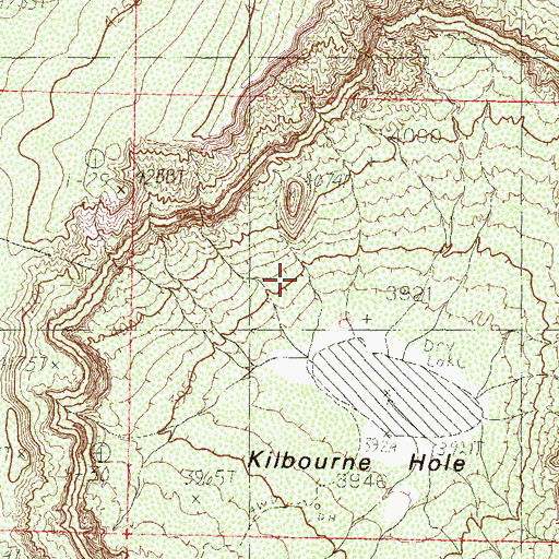Topographic Map of Kilbourne Hole, NM