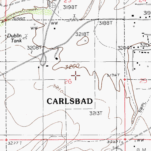 Topographic Map of Eddy County Pits, NM
