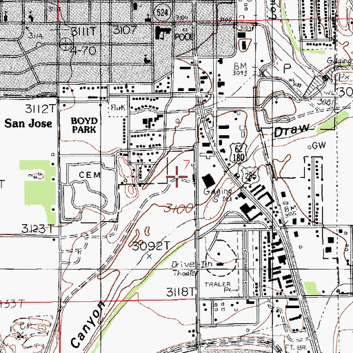 Topographic Map of Townsite Salt, NM