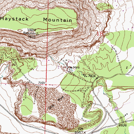 Topographic Map of Federal Mine, NM
