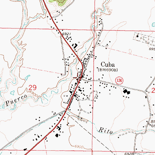 Topographic Map of Cuba Middle School, NM