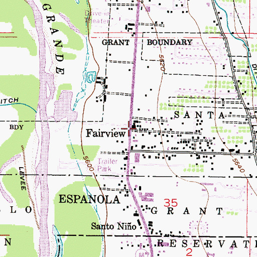 Topographic Map of Hernandez Elementary School, NM