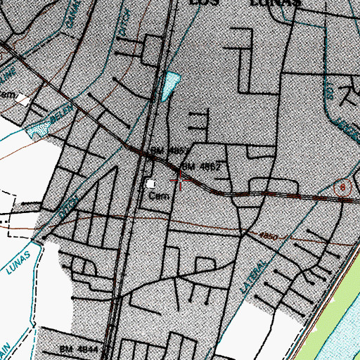 Topographic Map of Los Lunas Kingdom Hall of Jehovahs Witnesses, NM