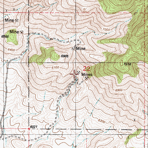 Topographic Map of Yellow Jacket, NM
