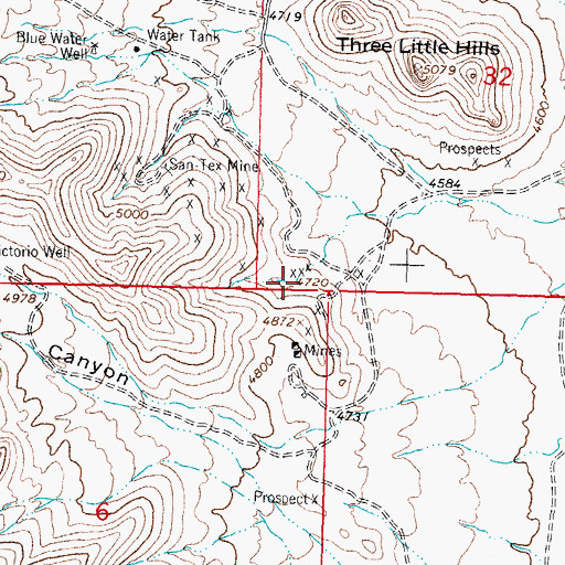 Topographic Map of Birchfield Zinc Prospect, NM