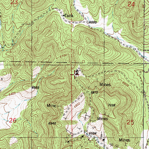 Topographic Map of Little Mack Mine, NM