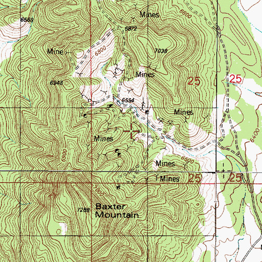 Topographic Map of Miners Cabin, NM