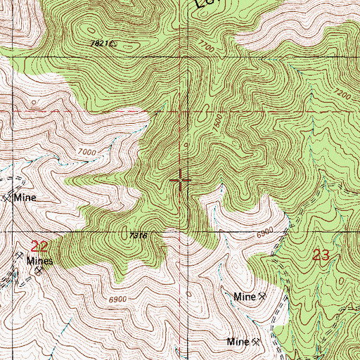 Topographic Map of Northern Light, NM