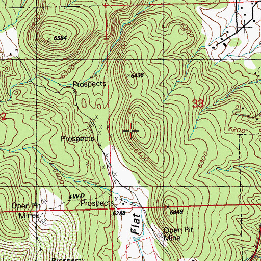 Topographic Map of Silver Wedge, NM
