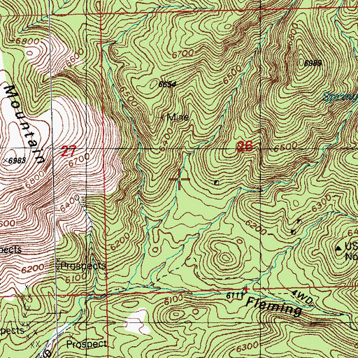 Topographic Map of Treasure Mountain Shaft, NM