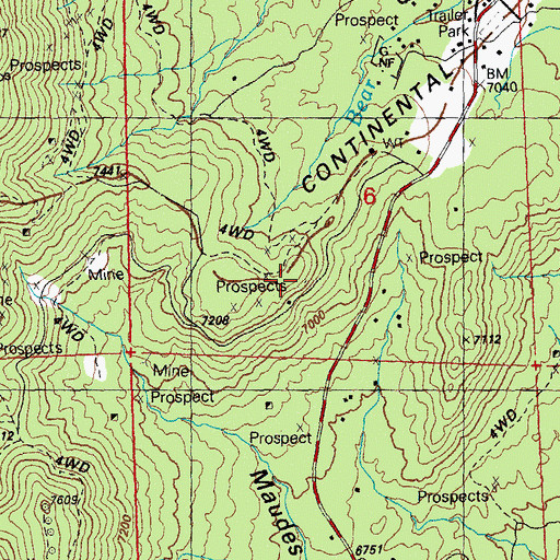 Topographic Map of Kept Woman Mine, NM