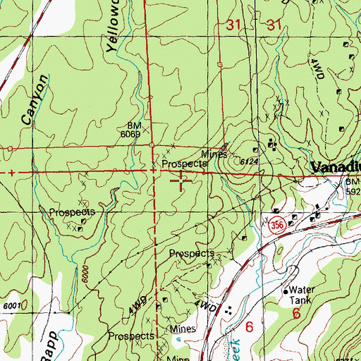 Topographic Map of Lion Number 2 Mine, NM
