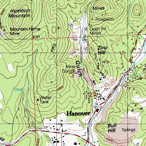 Topographic Map of Mason Tunnel, NM
