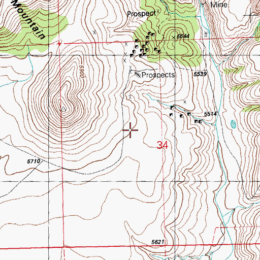 Topographic Map of Monarch Mine, NM