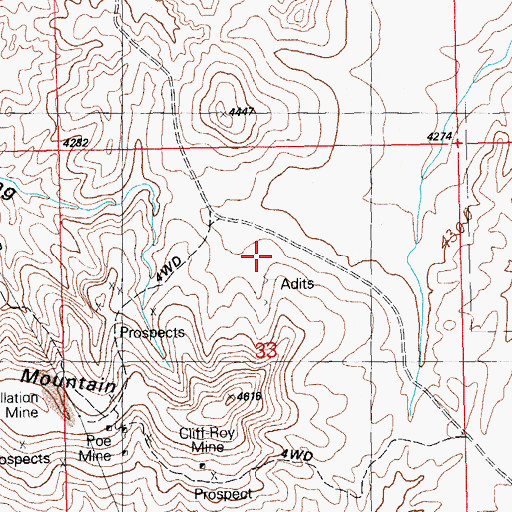 Topographic Map of Cliff Roy, NM