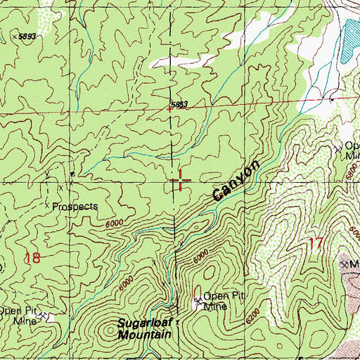 Topographic Map of National Copper Company Mine, NM