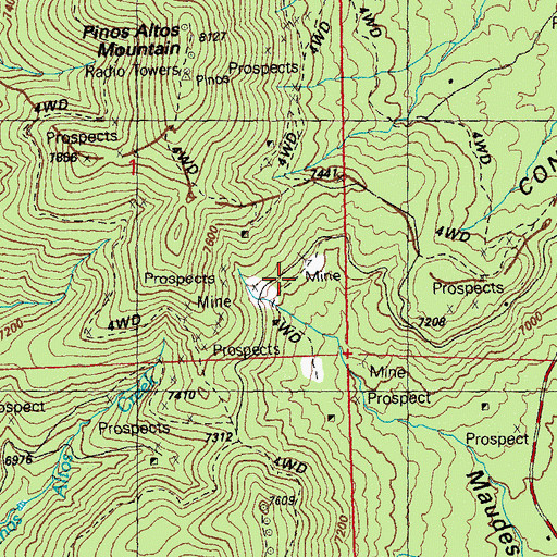 Topographic Map of Pacific Mine, NM
