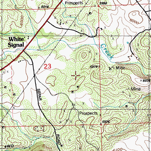 Topographic Map of Paddy Ford Shaft, NM