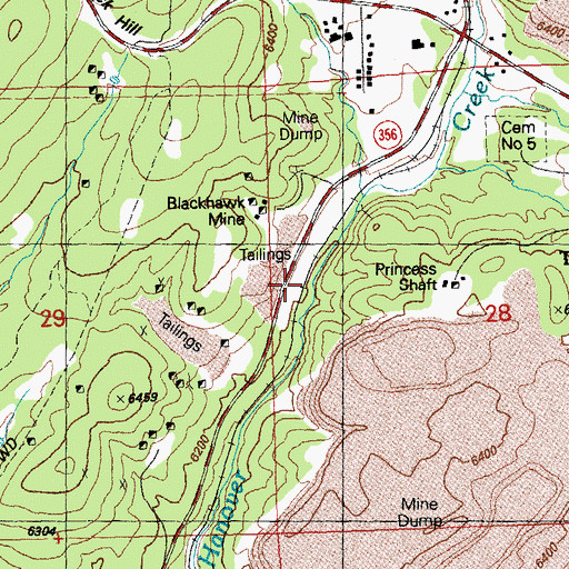Topographic Map of Princess Mine, NM