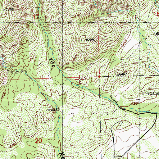 Topographic Map of S Big Burro Mountains Euxenite Deposit, NM