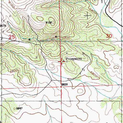 Topographic Map of Sellers Mine, NM