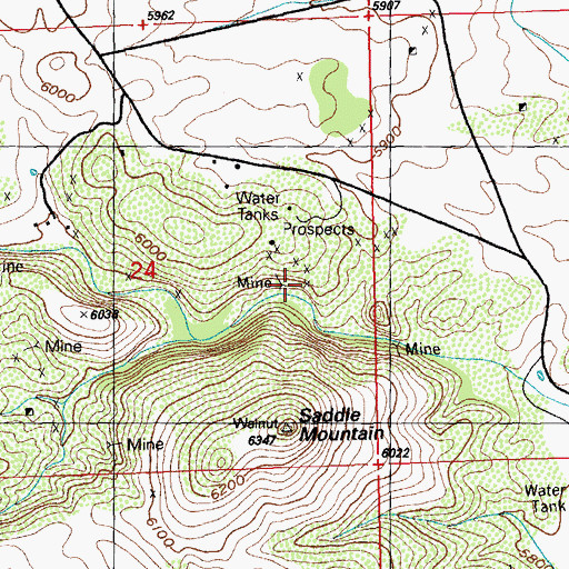 Topographic Map of 7XV Ranch Deposits, NM
