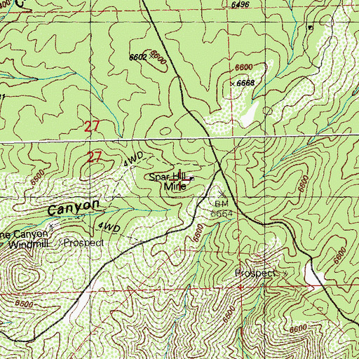Topographic Map of Silver Dollar Mine, NM