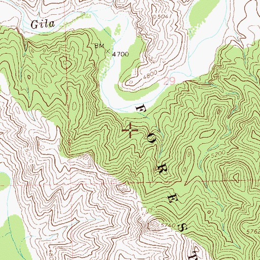 Topographic Map of Victoria Mine, NM