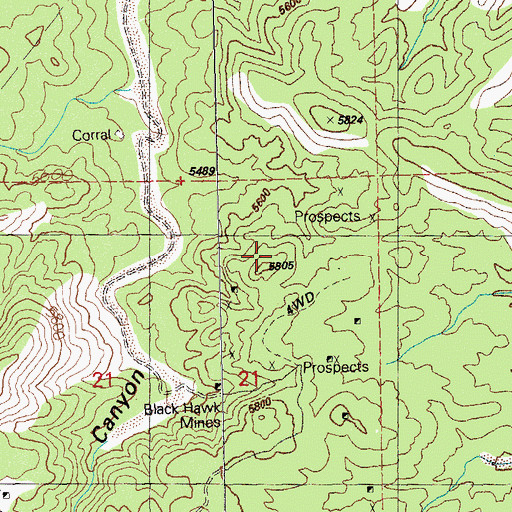 Topographic Map of Silver King Mine, NM