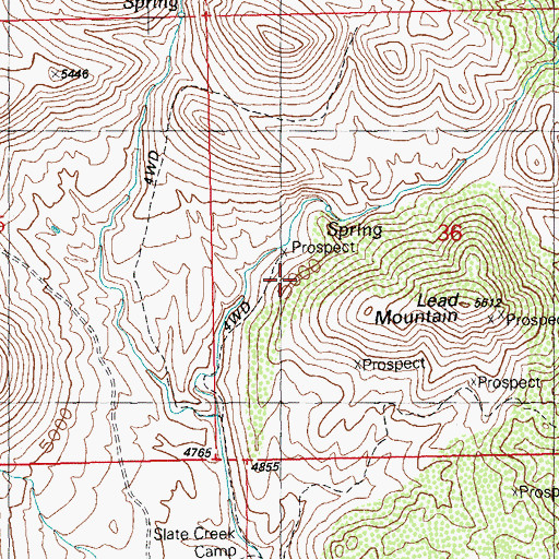 Topographic Map of Slate Creek Canyon Deposits, NM