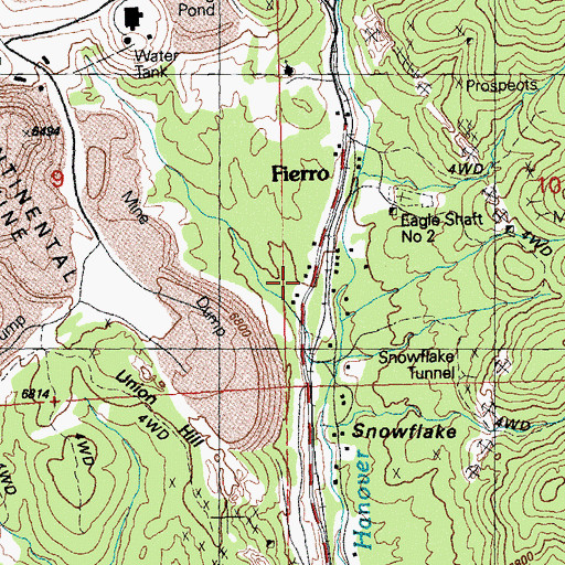 Topographic Map of Sleeping Beauty Mine, NM