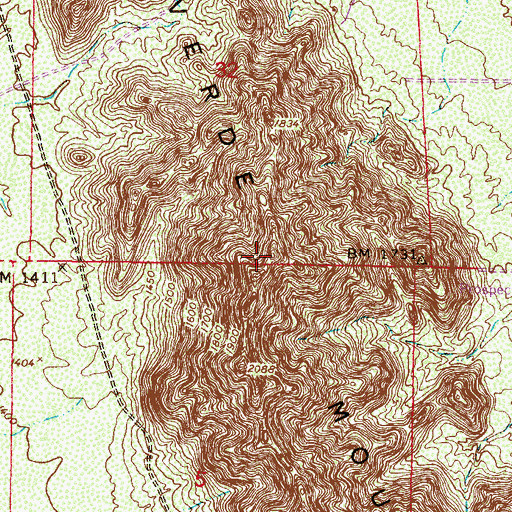 Topographic Map of Palo Verde Mountains, AZ